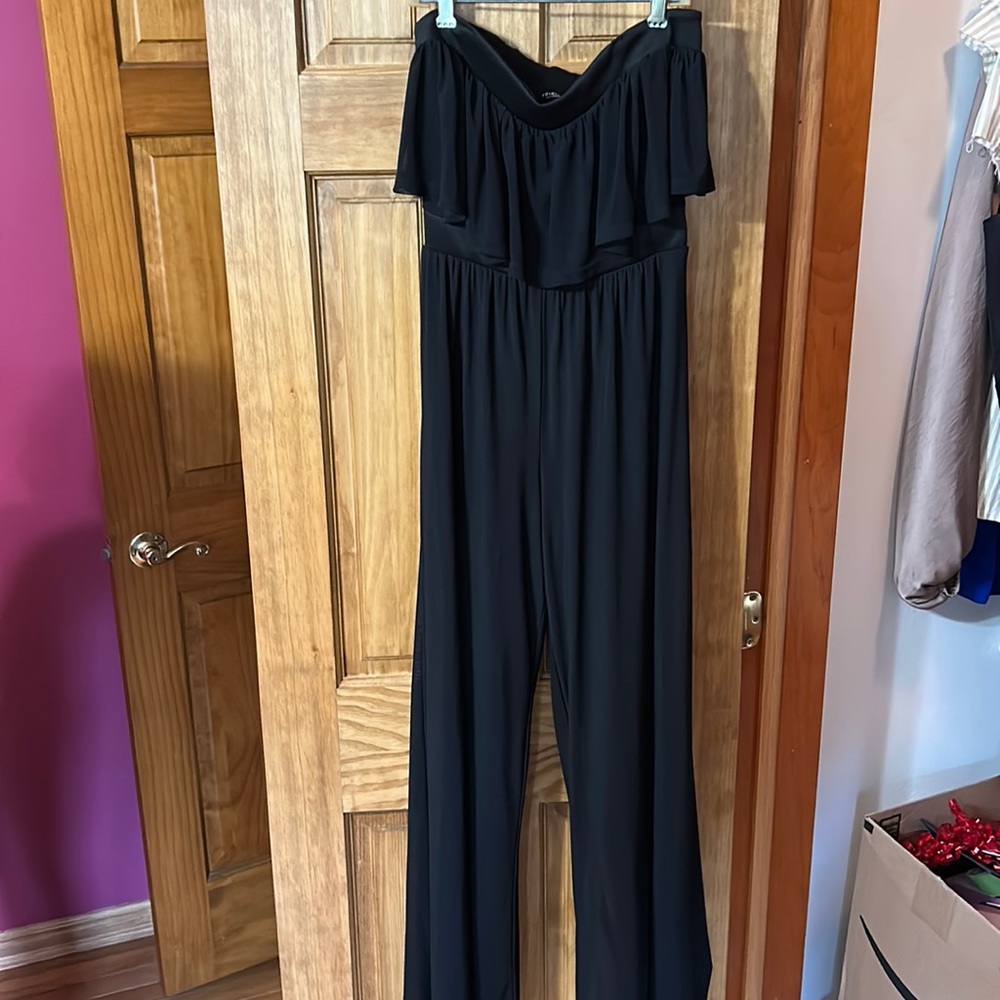 Long black sheer pant jumpsuit